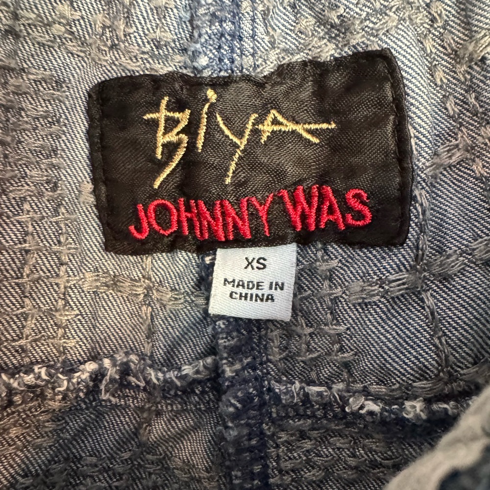 Johnny Was Biya Blue 100% Lyocell Embroidered Jogger Pants Women’s XS - Picture 5 of 6